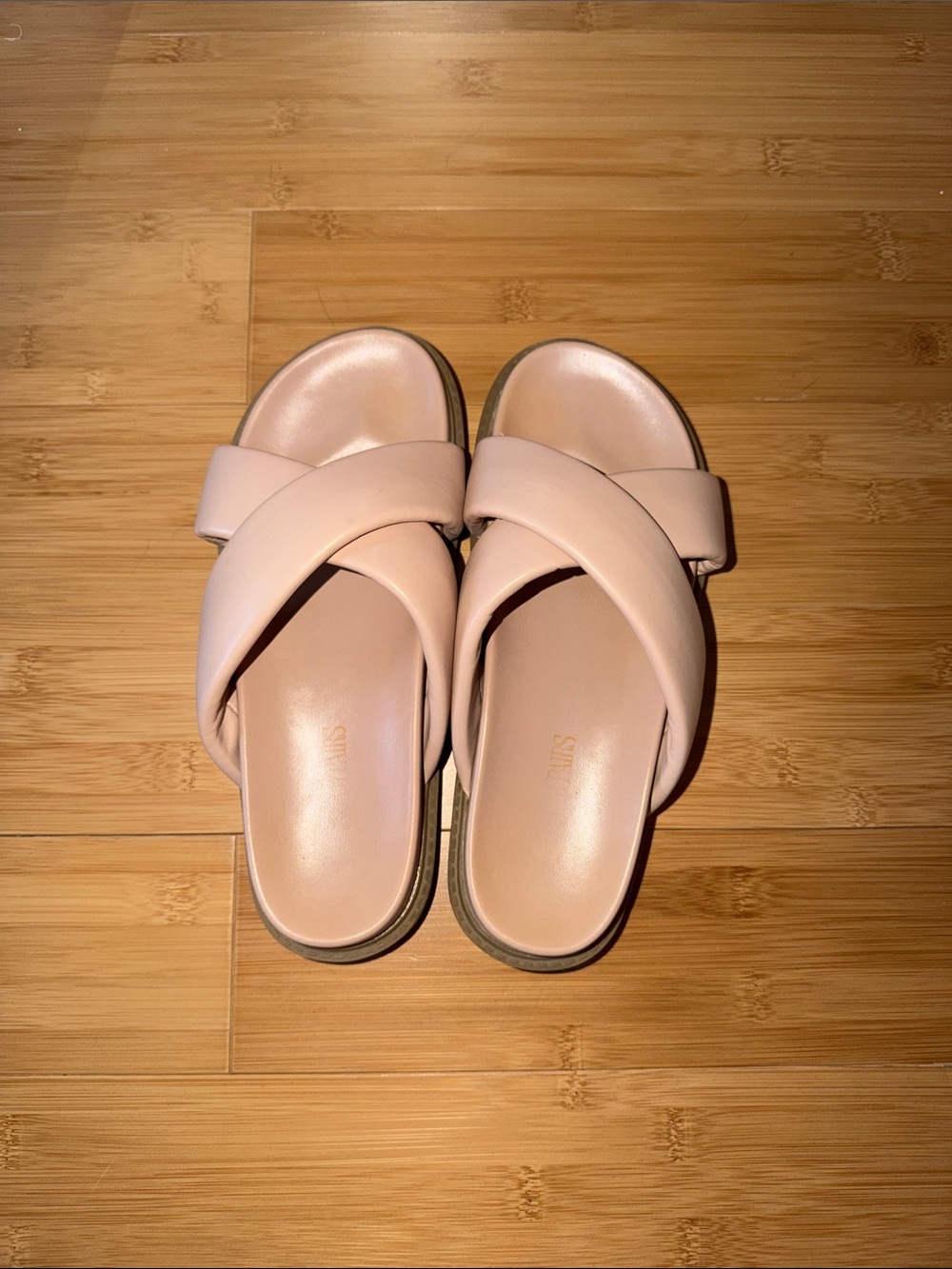 Dream Pairs Blush Pink Crisscross Slide Sandals